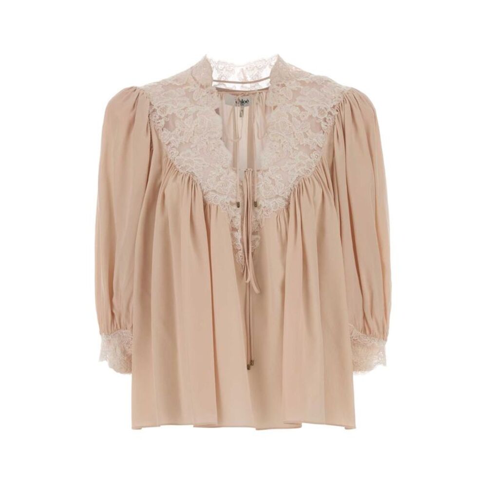 Chloe Women Pink Silk Blouse